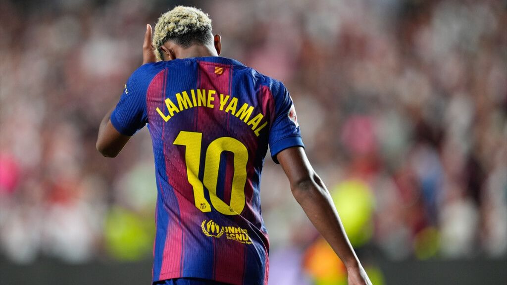Lamine Yamal en un partido en Vallecas