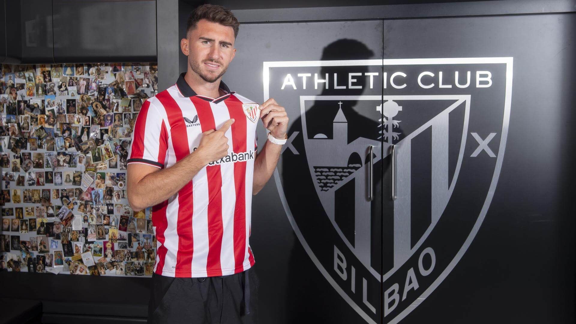  Aymeric Laporte, en el vestuario de San Mamés.