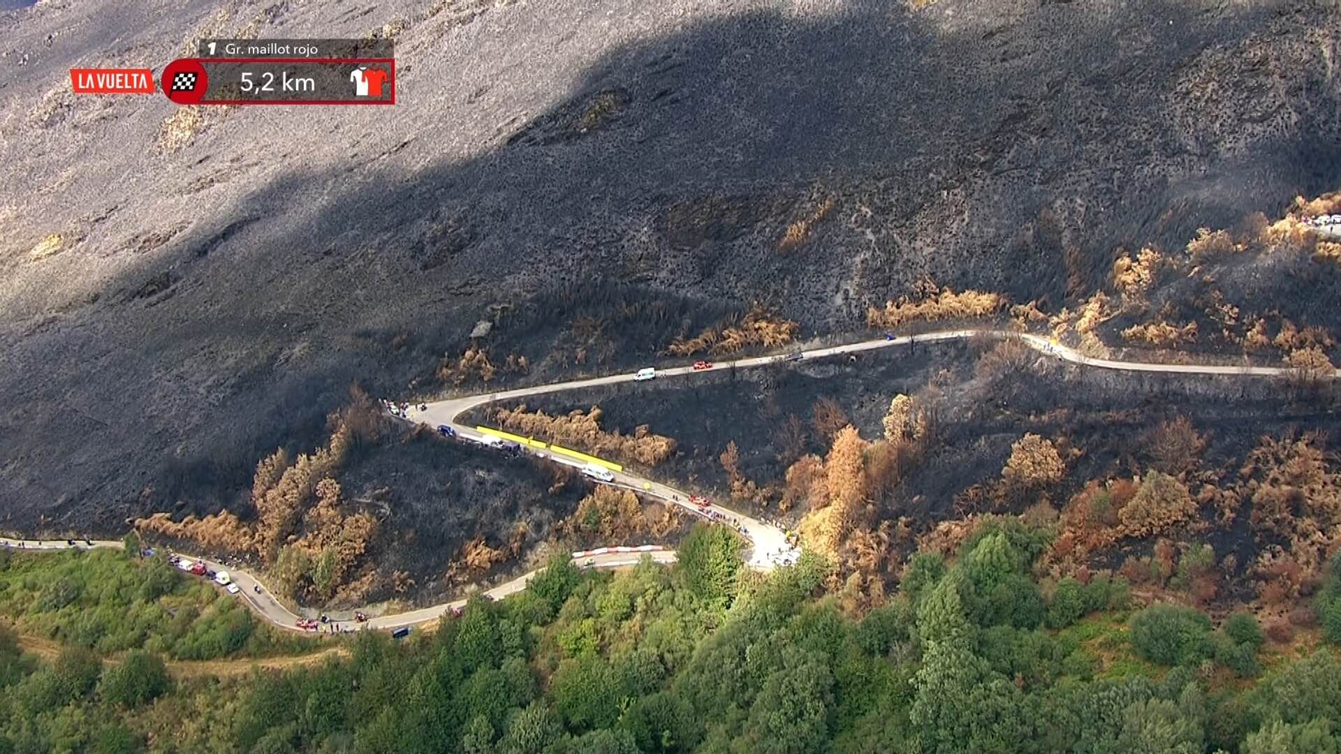  Las secuelas de los incendios, vistas en La Vuelta