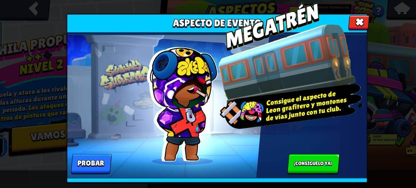 Leon Grafitero, la skin gratis del Megatrén de Subway Surfers en Brawl Stars