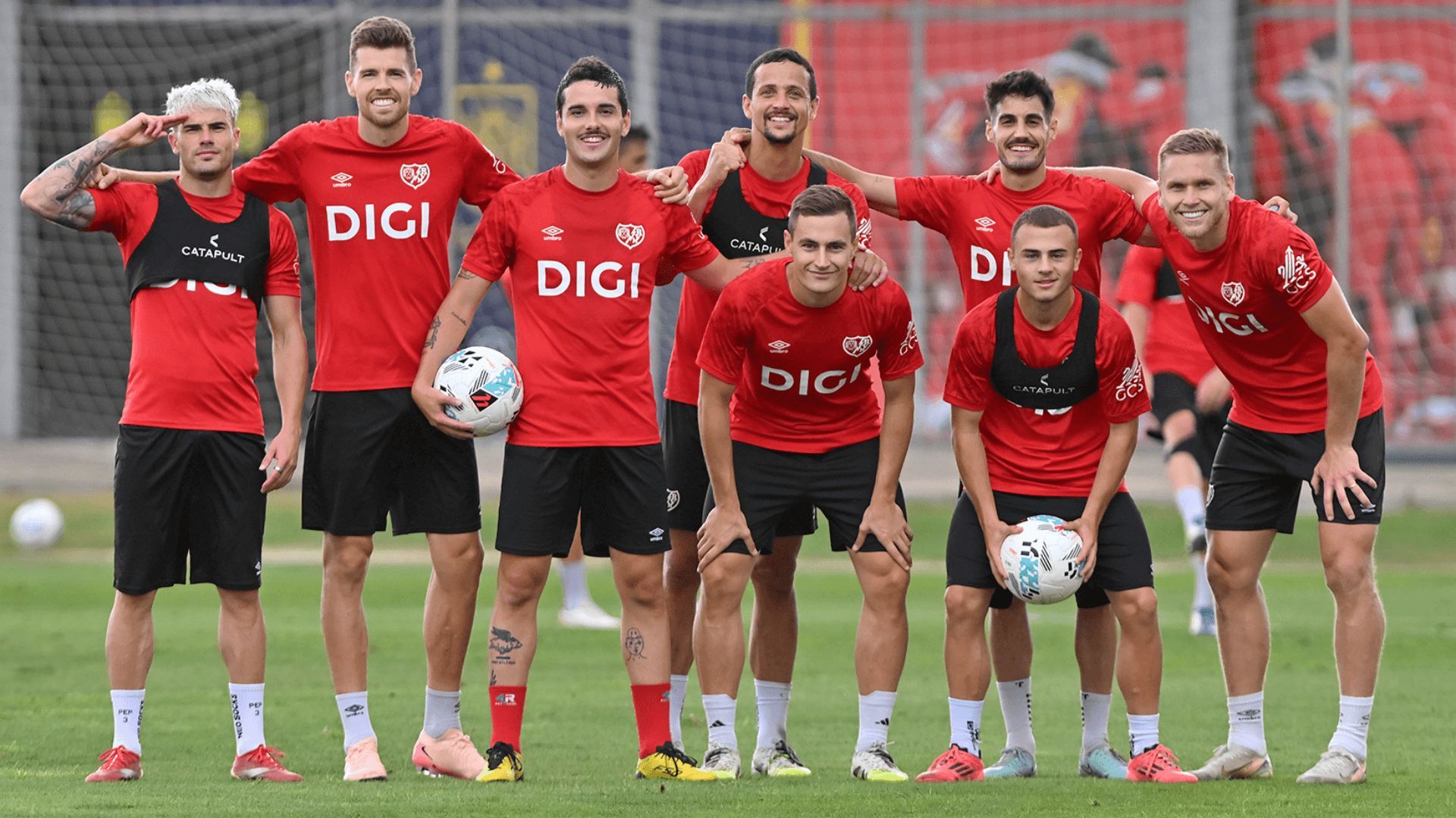  Los jugadores del Rayo Vallecano, en las instalaciones de la RFEF.
