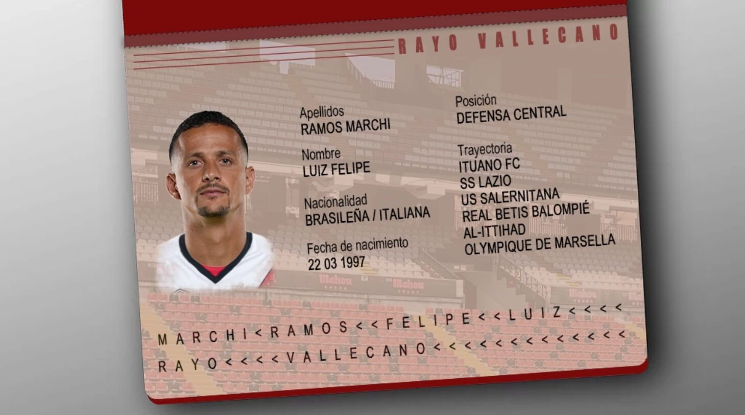  Luiz Felipe, nuevo jugador del Rayo Vallecano.