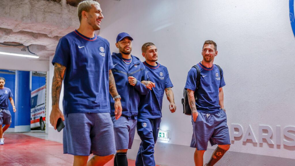 Messi, Verratti, Neymar y Paredes en un partido con el PSG (Cordon Press)