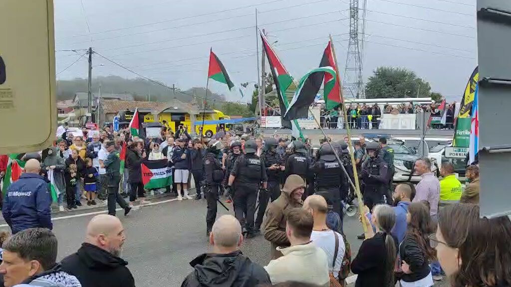 Protestas pro palestinas en La Vuelta a España
