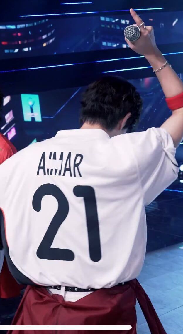  Seungmin del grupo Stray Kids con la camiseta de Pablo Aimar