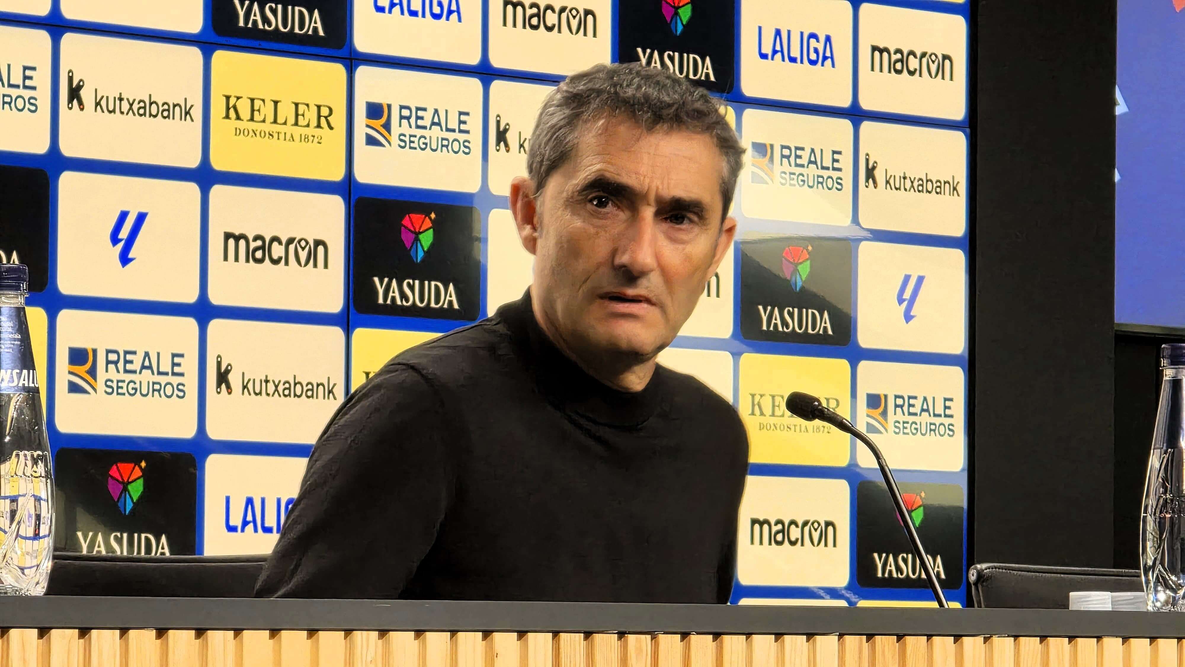  Ernesto Valverde atiende a la prensa tras un partido de LALIGA.