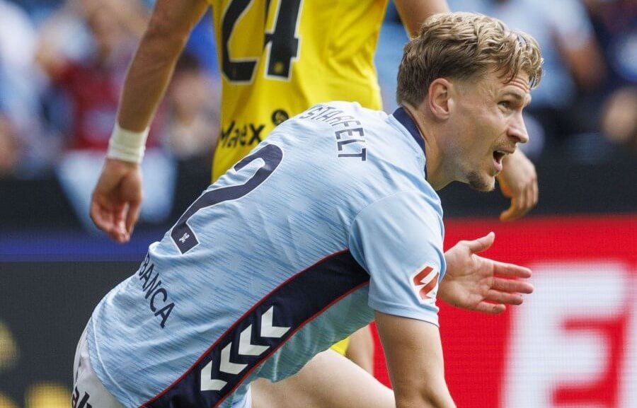 Carl Starfelt ante el Girona.