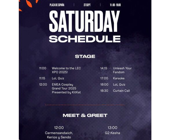  XPO League of Legends: agenda del sábado 27