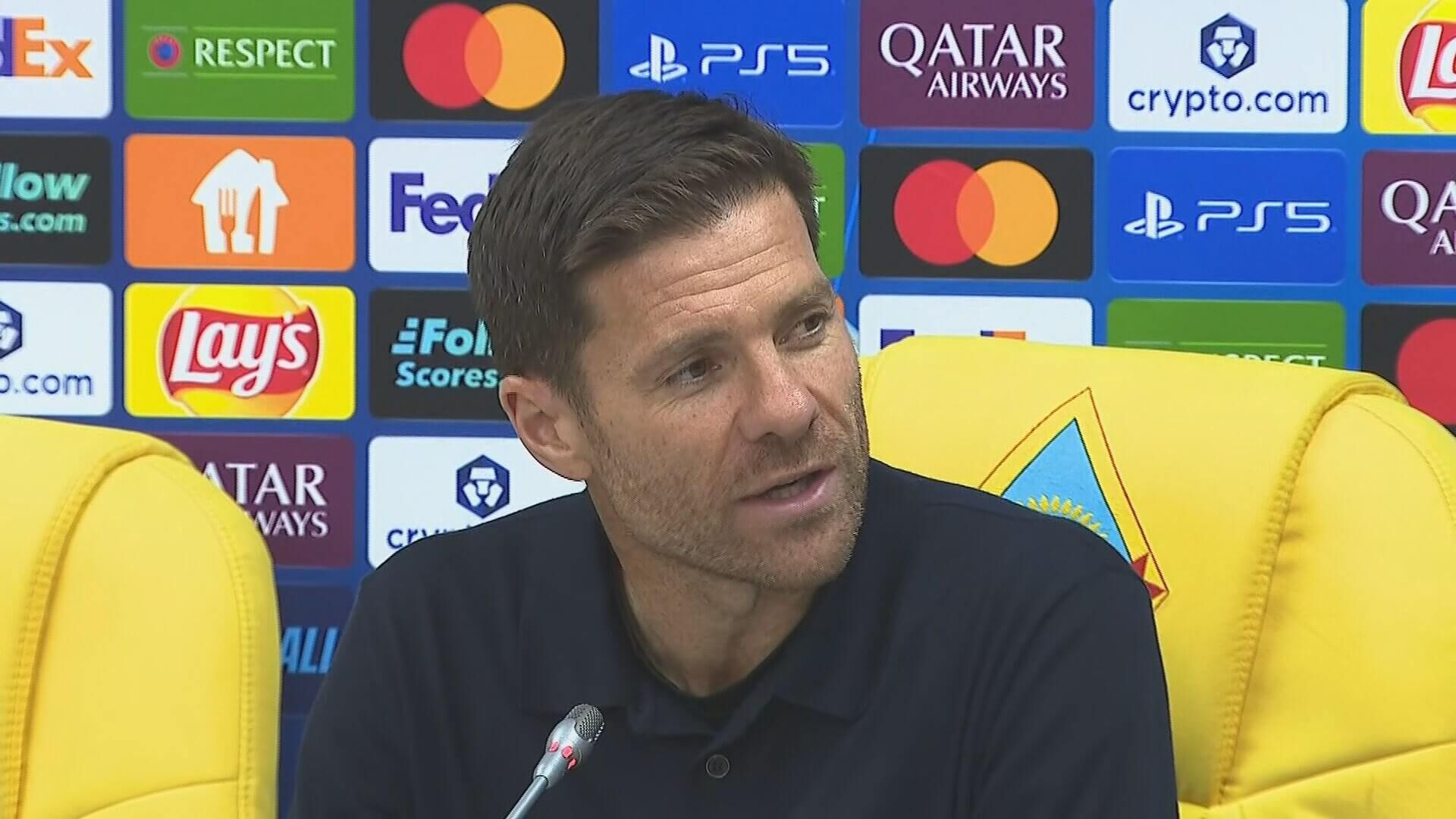 Xabi Alonso en rueda de prensa tras el choque contra el Kairat Almaty
