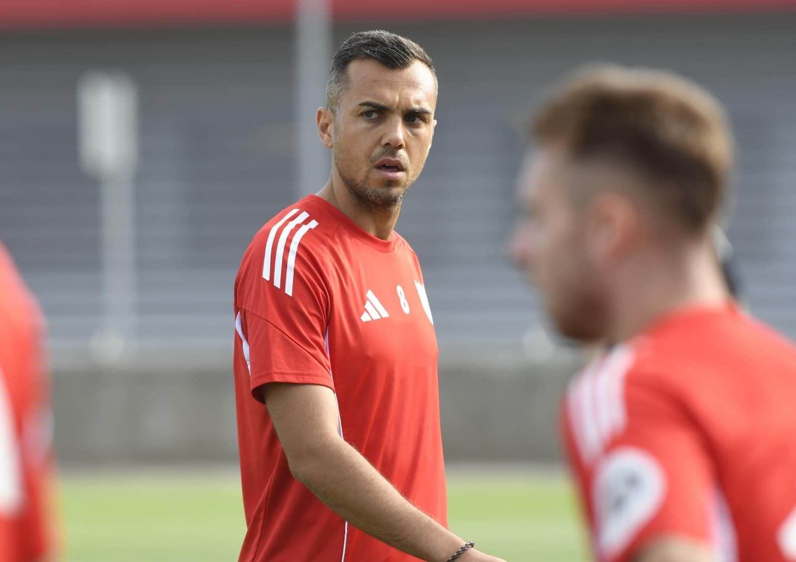  Joan Jordán, en el entrenamiento de este miércoles.