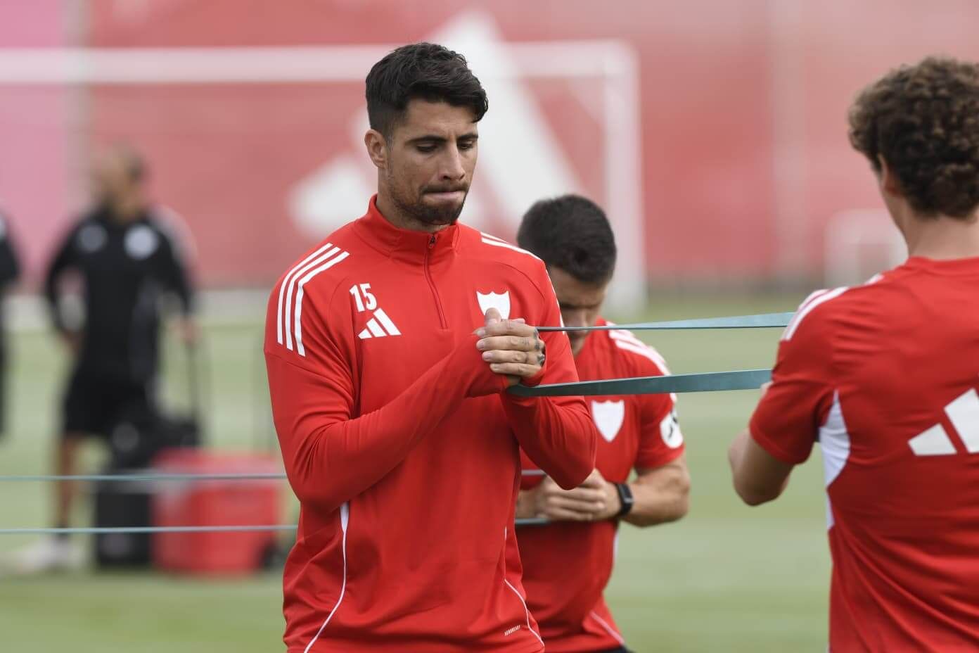 Fabio Cardoso, en el entrenamiento de este jueves.