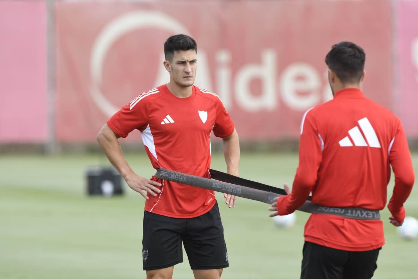  Andrés Castrín, en el entrenamiento de este jueves.