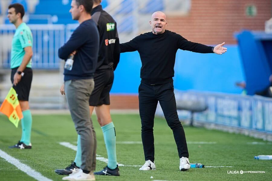 Paco López, durante el Mirandés-Leganés de la pasada jornada.