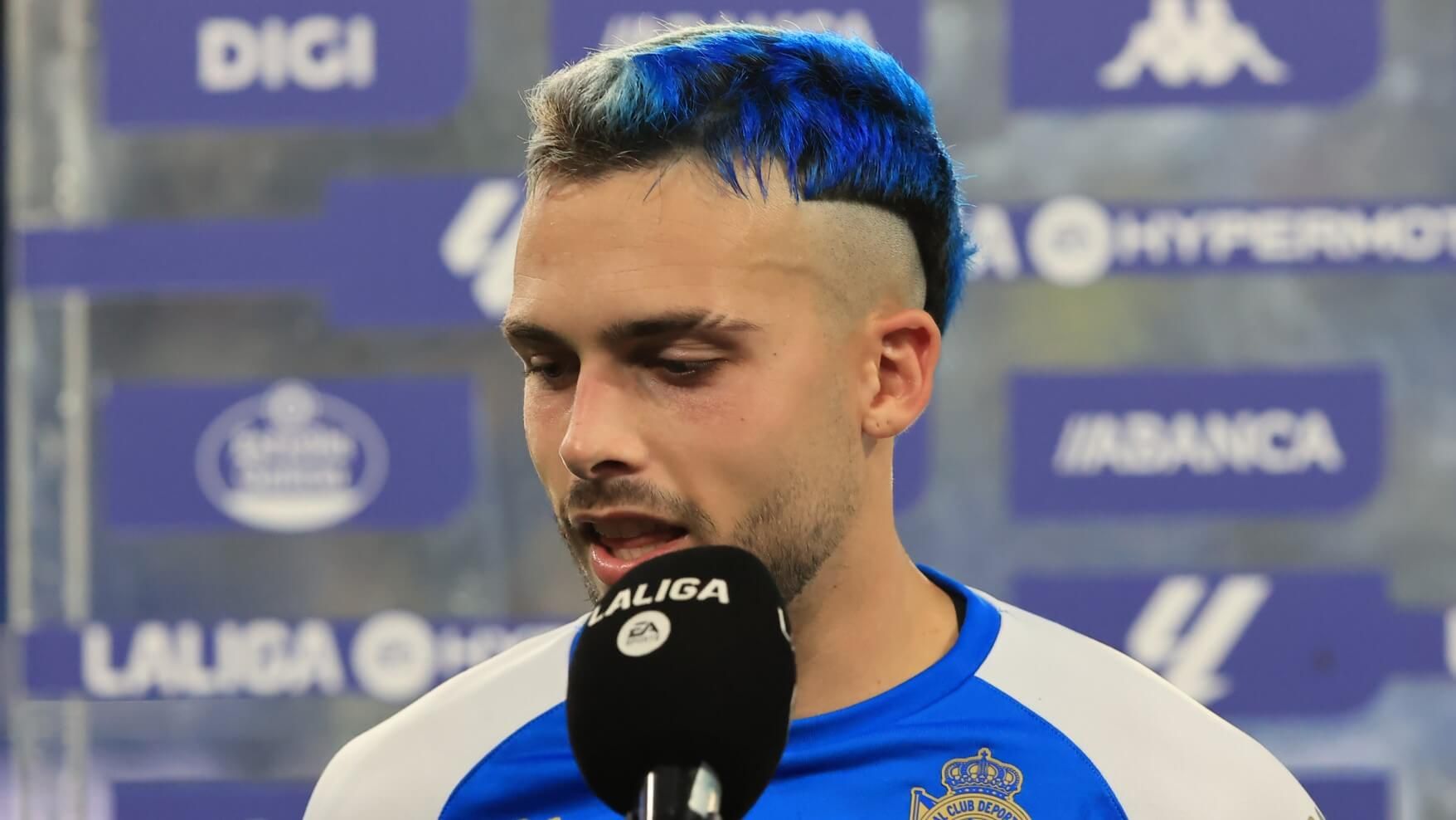  David Mella, en declaraciones tras el partido del Deportivo.