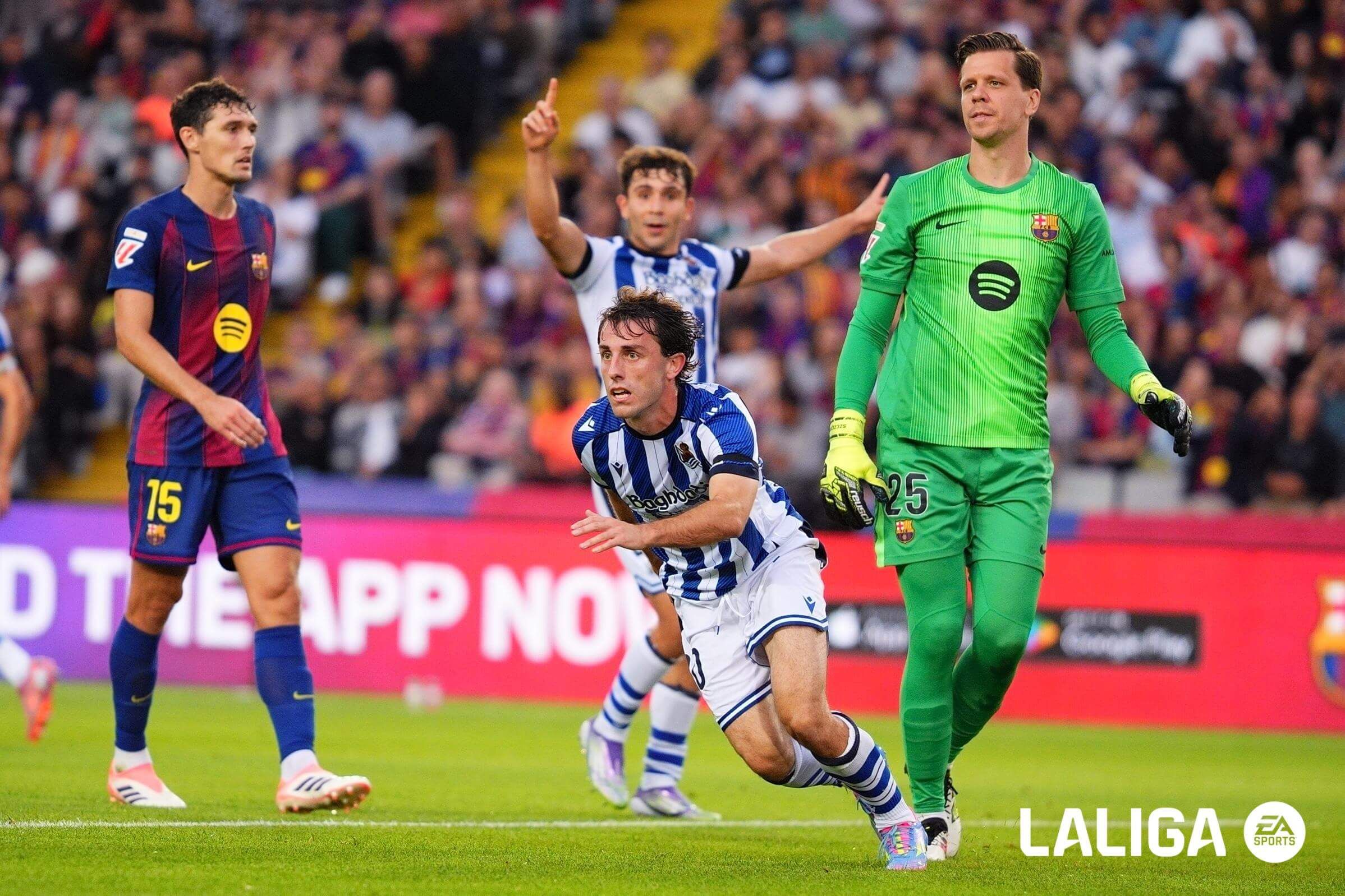 Odriozola celebra su gol ante el Barcelona.
