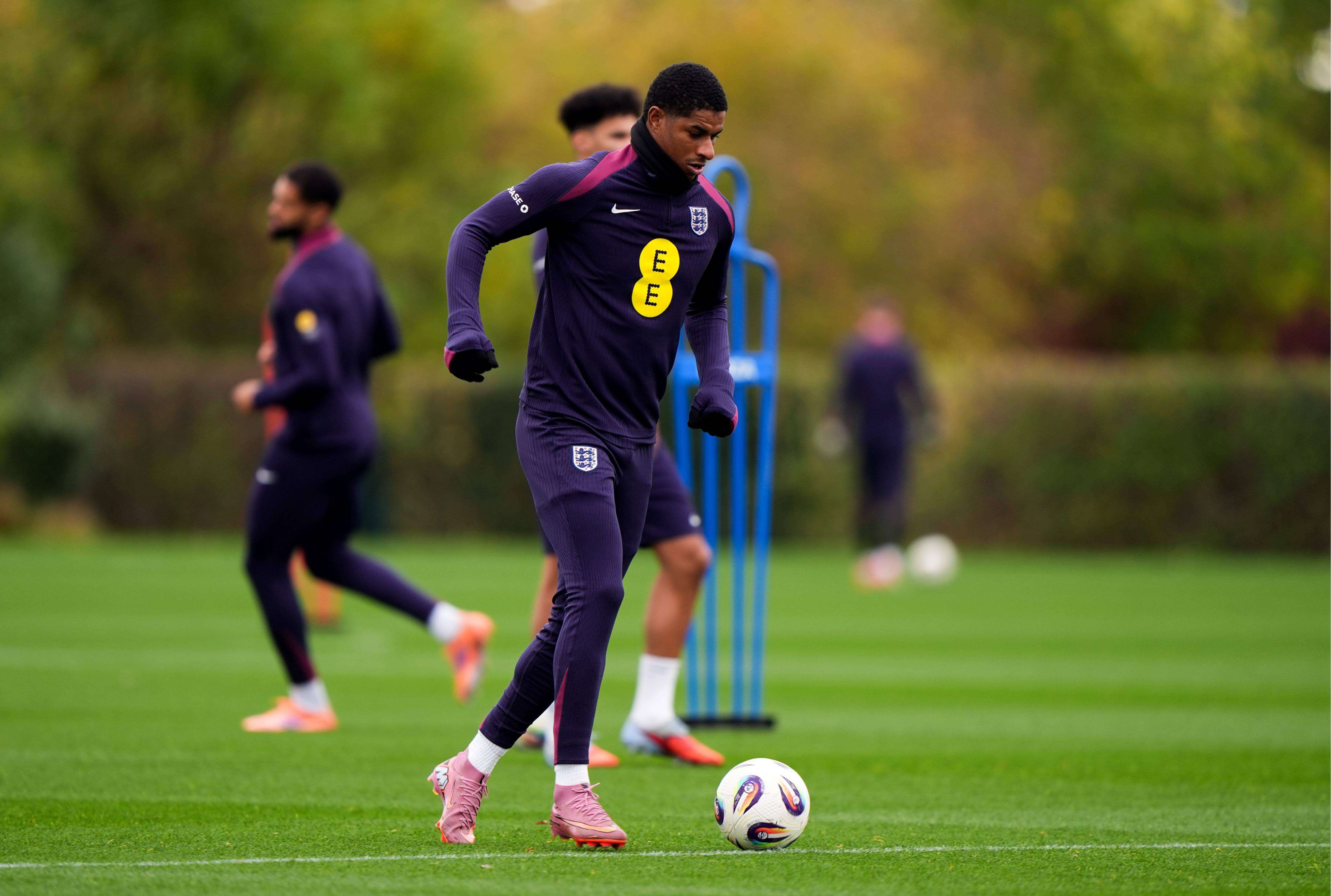  Rashford, en un entrenamiento con Inglaterra