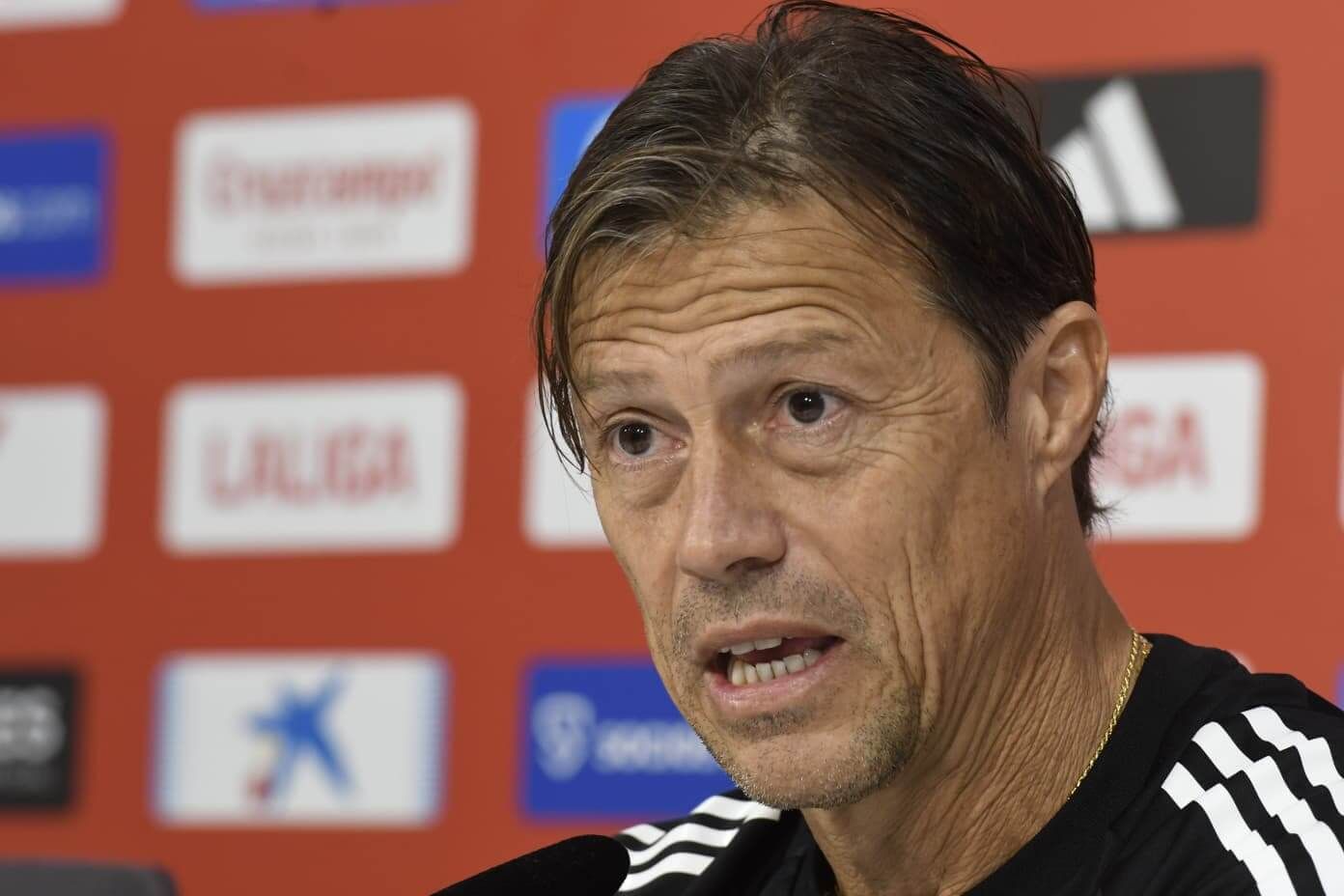  Matías Almeyda, en la rueda de prensa previa al partido ante el Rayo.