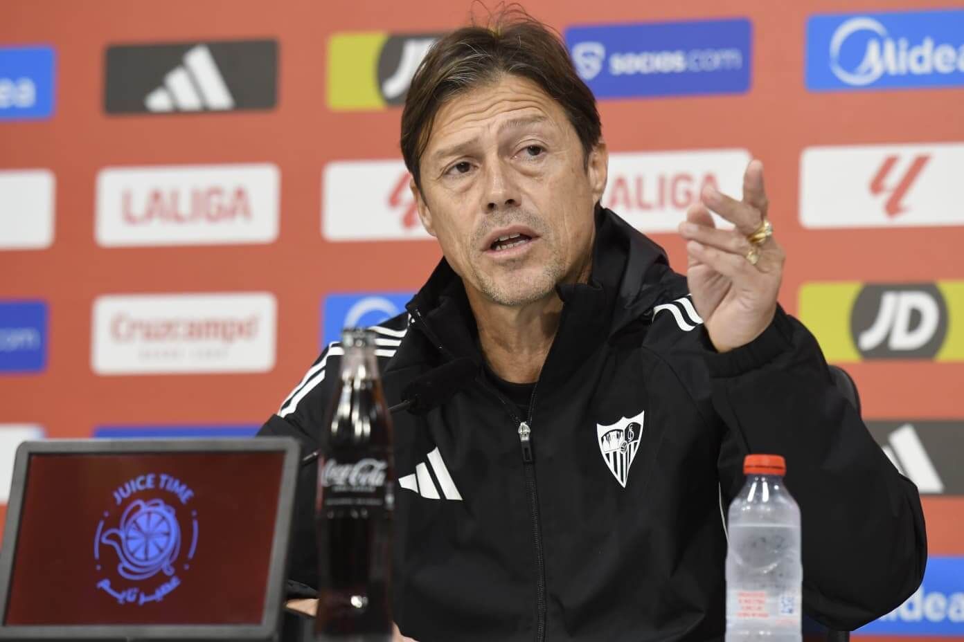  Matías Almeyda, en la rueda de prensa previa al Atlético-Sevilla.