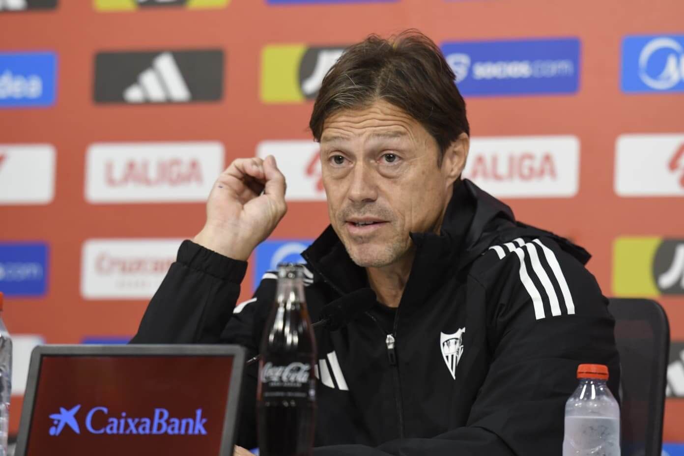  Matías Almeyda, en la rueda de prensa previa al Atlético-Sevilla.
