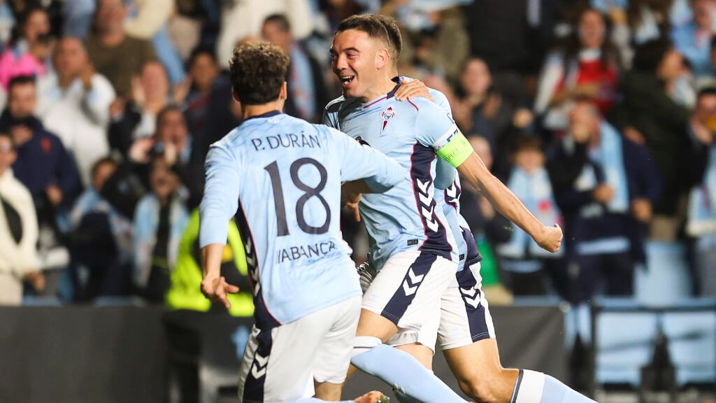 Iago Aspas celebrando su gol en Europa League (Fuente: EFE)