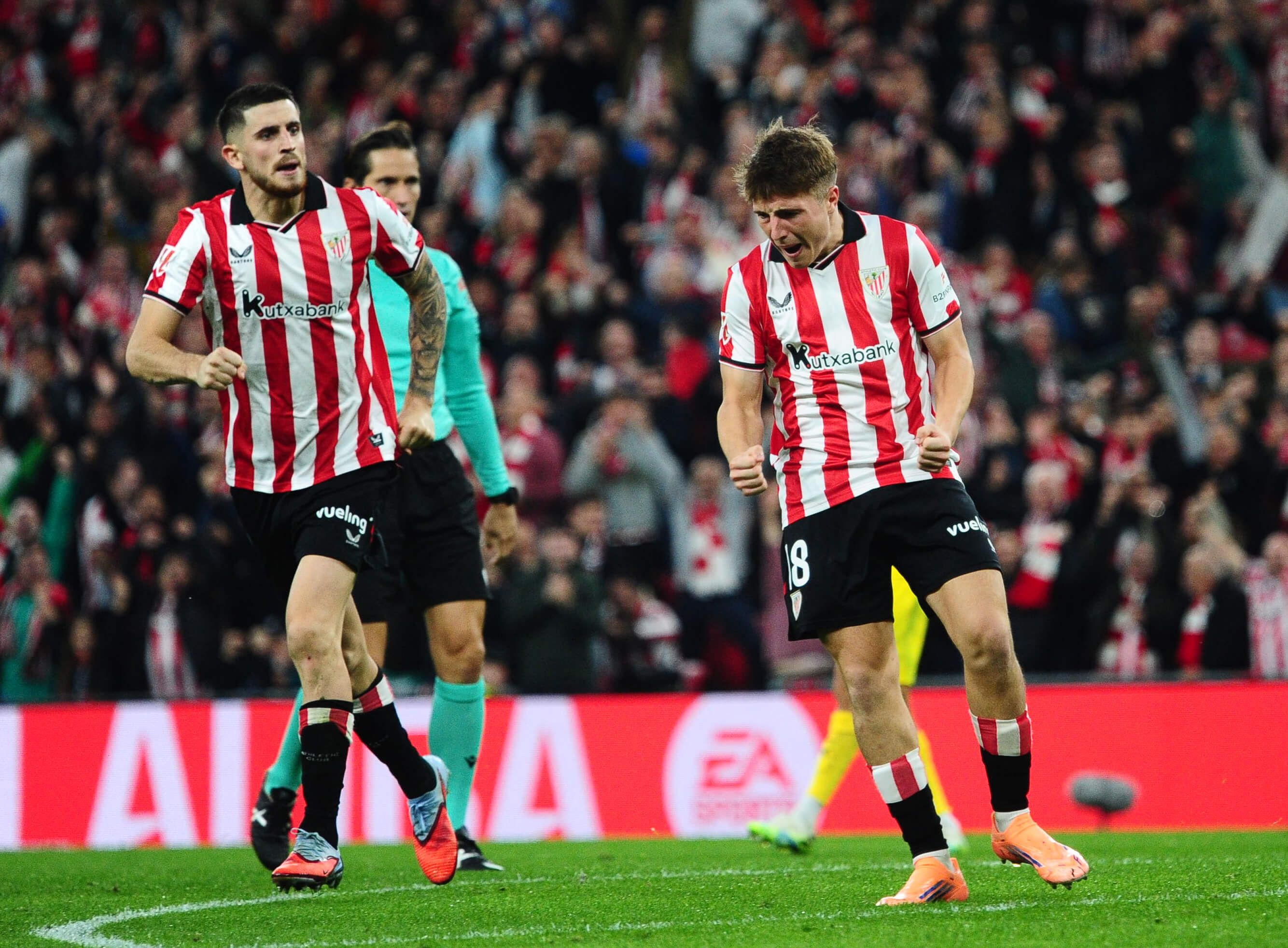  Mikel Jauregizar celebra su gol en el Athletic-Girona.