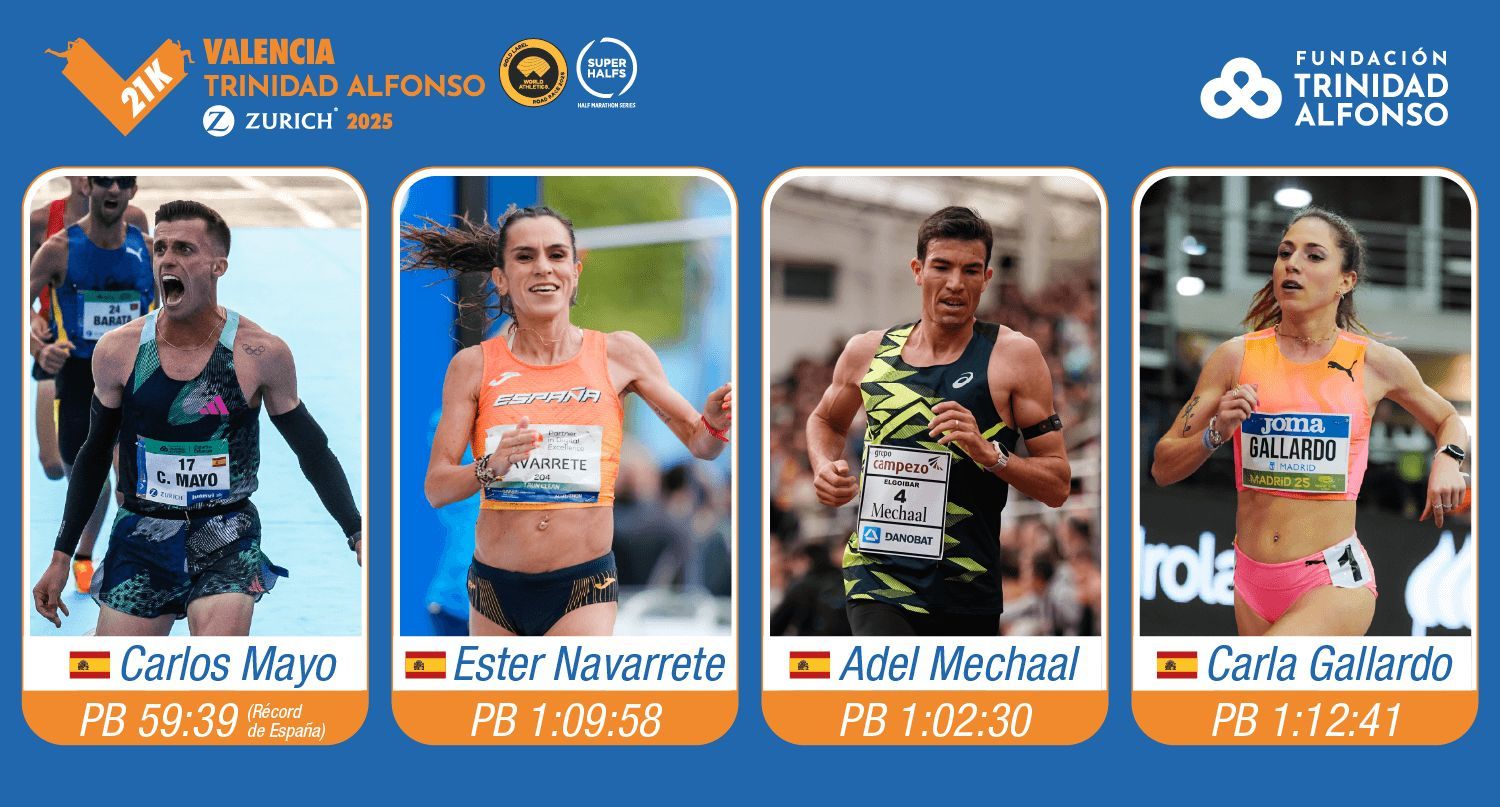 Atletas españoles de élite del Medio Maratón Valencia 2025
