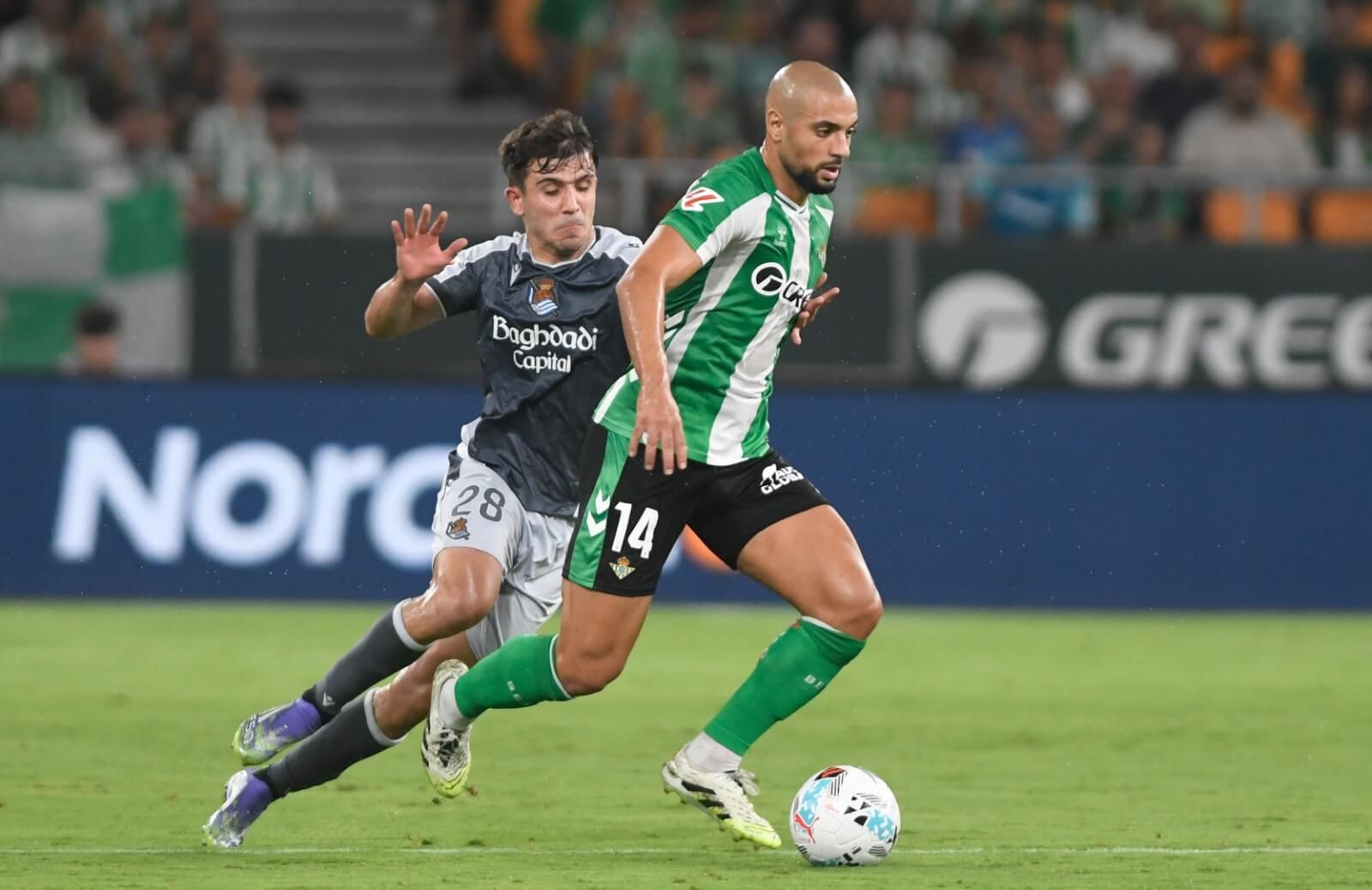  Amrabat, en el Betis-Real Sociedad.
