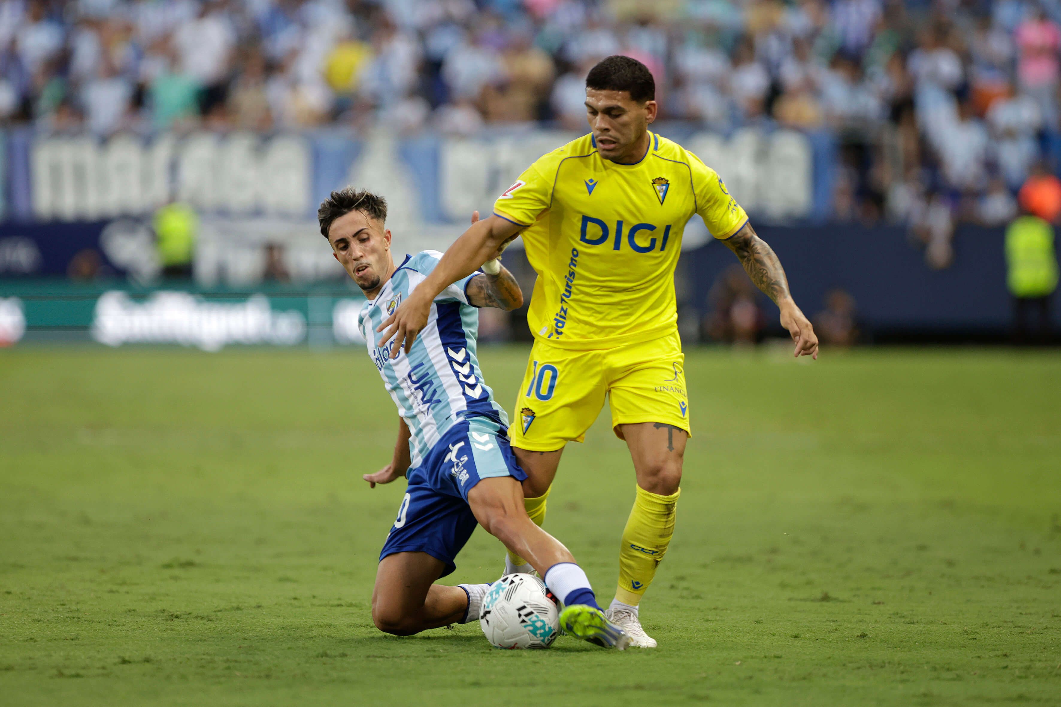Brian Ocampo, durante el Málaga-Cádiz.