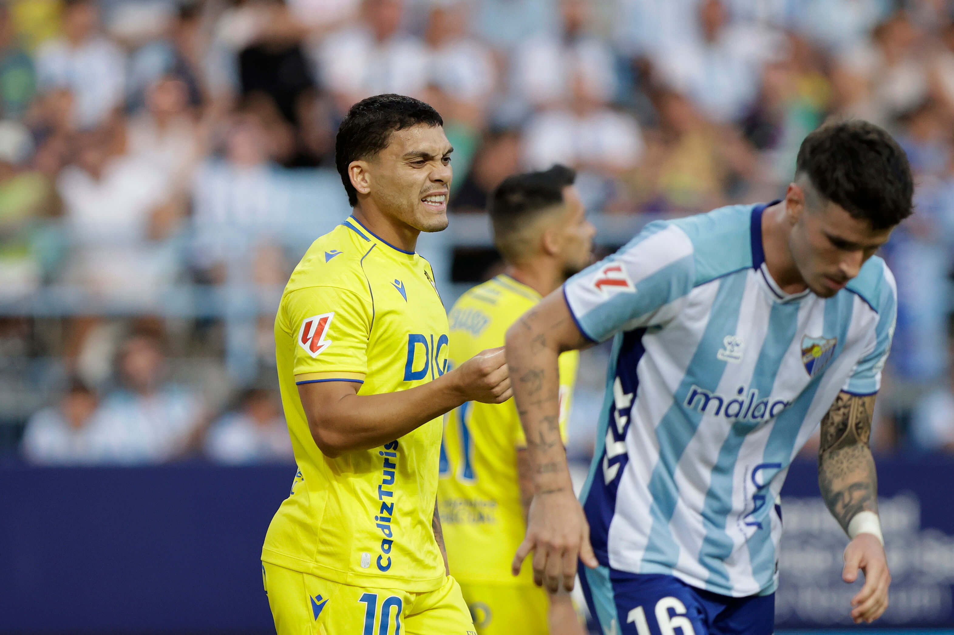 Brian Ocampo, durante el Málaga-Cádiz.