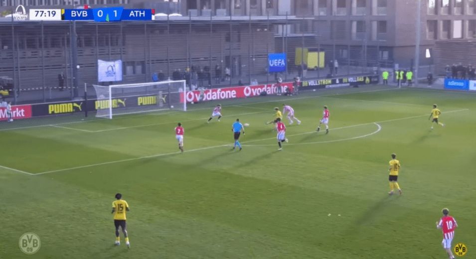  La ocasión fallada por el Dortmund.