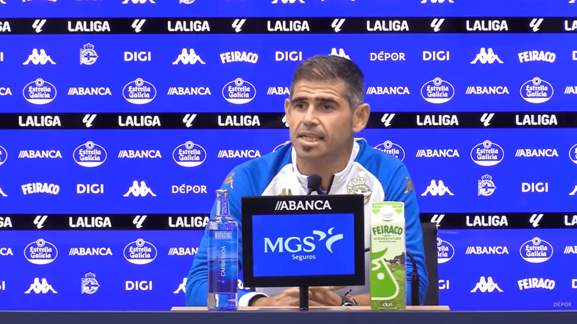 Antonio Hidalgo, en rueda de prensa del Dépor.