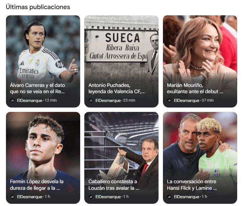 Perfil de Google Discover de ElDesmarque