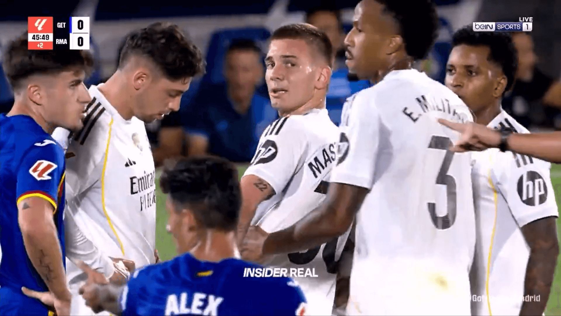 El cabreo de Franco Mastantuono. (Movistar)