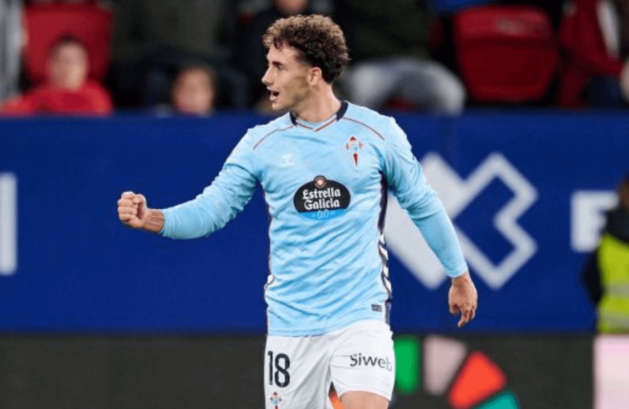 Pablo Durán celebra el gol ante CA Osasuna.