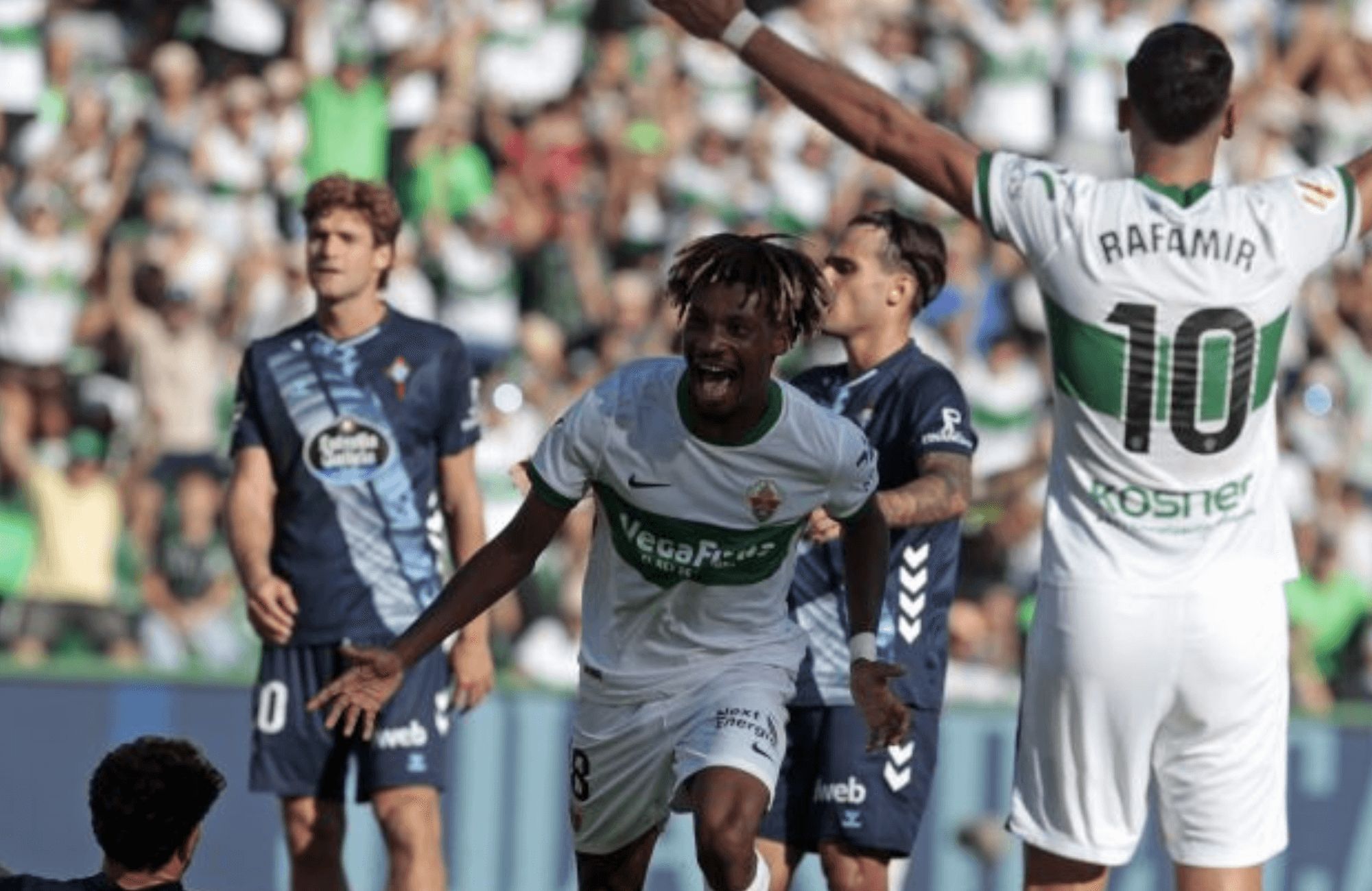 Gol de John Donald en el Elche-Celta.