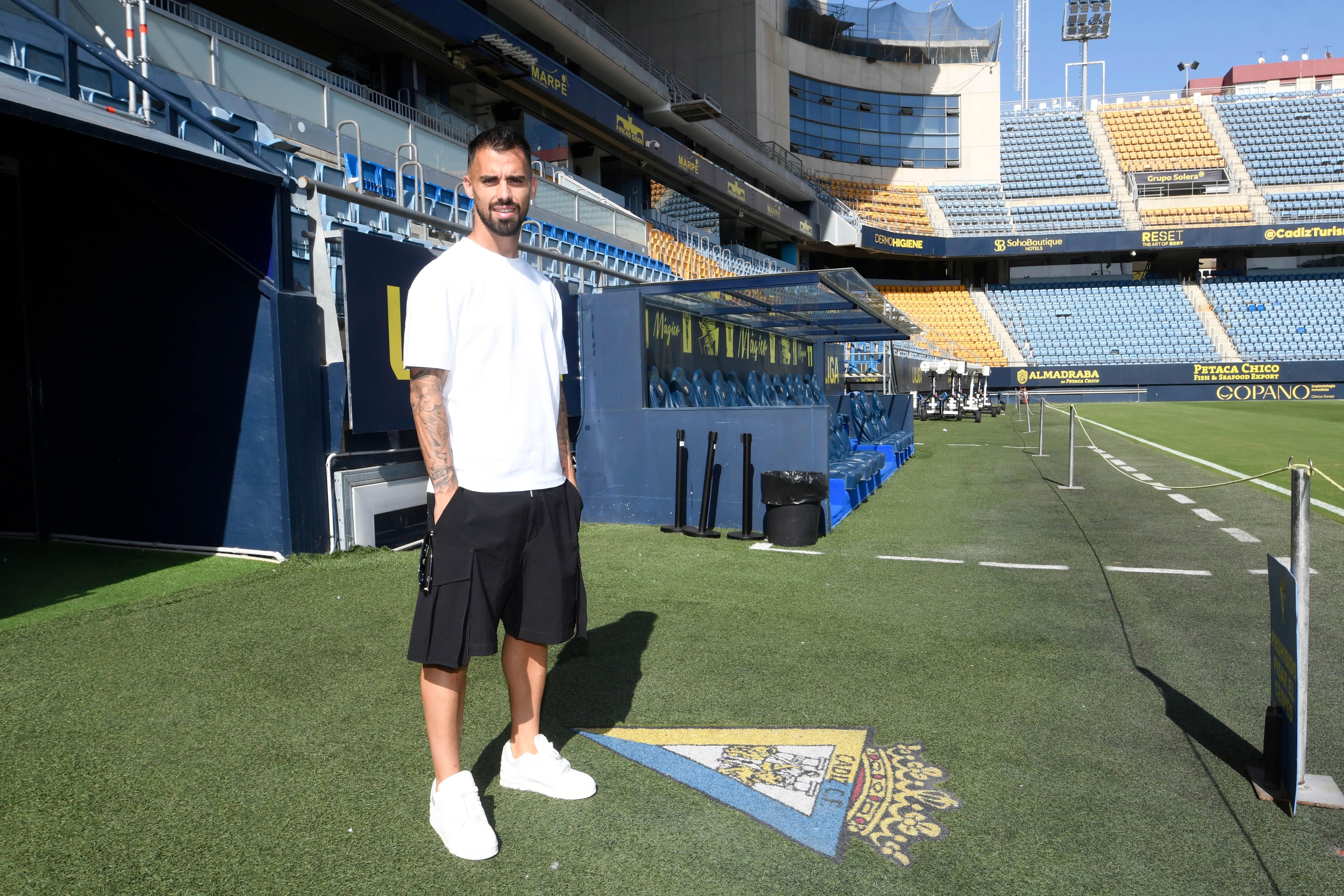  Suso Fernández, en el estadio Nuevo Mirandilla.