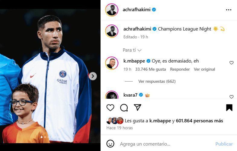 El comentario de Kylian Mbappé a Achraf Hakimi