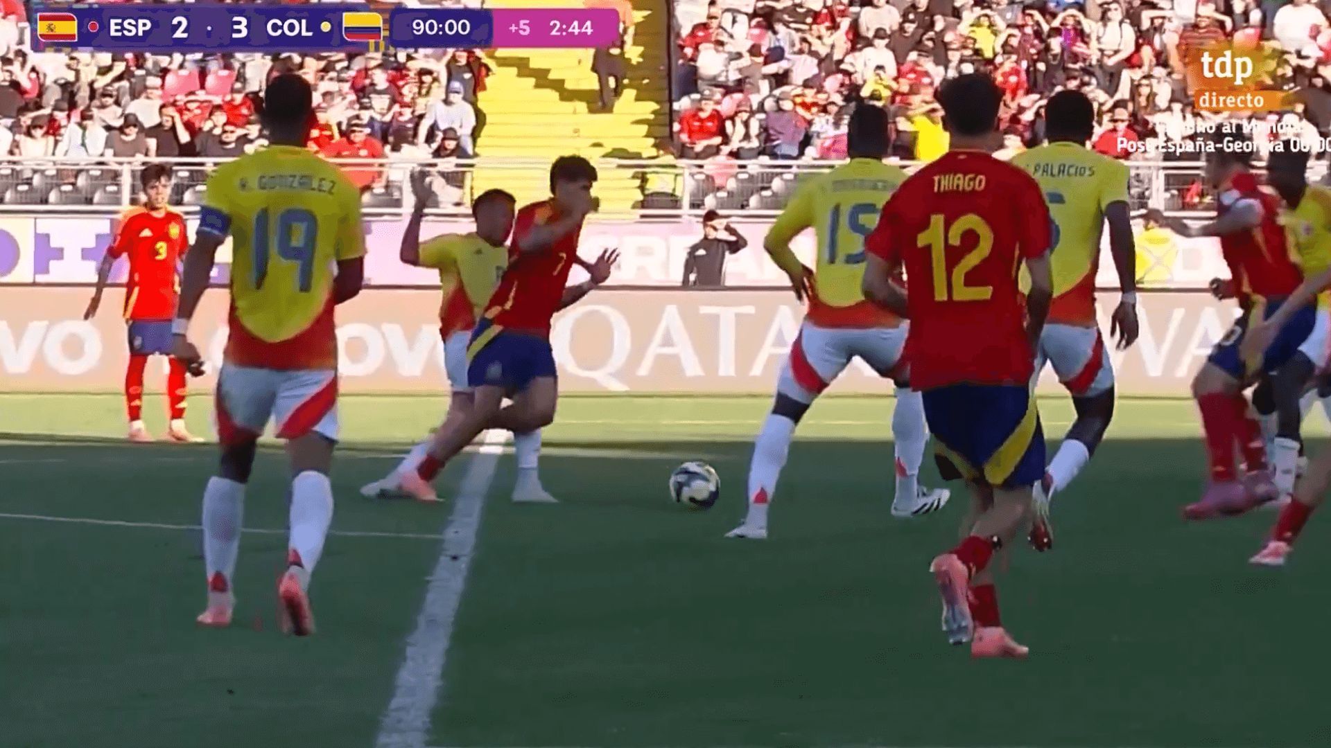 El penalti anulado a España en el 93' ante Colombia.