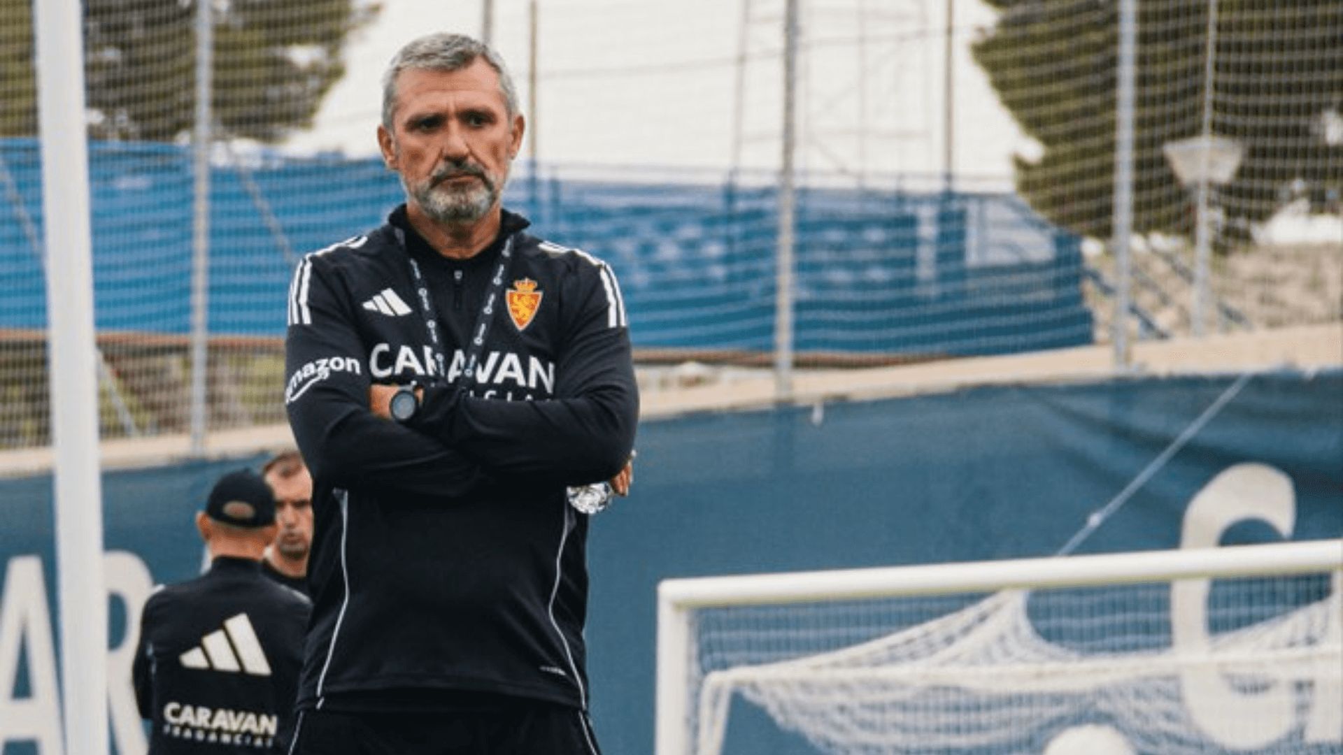 Emilio Larraz, en un entrenamiento del Real Zaragoza.