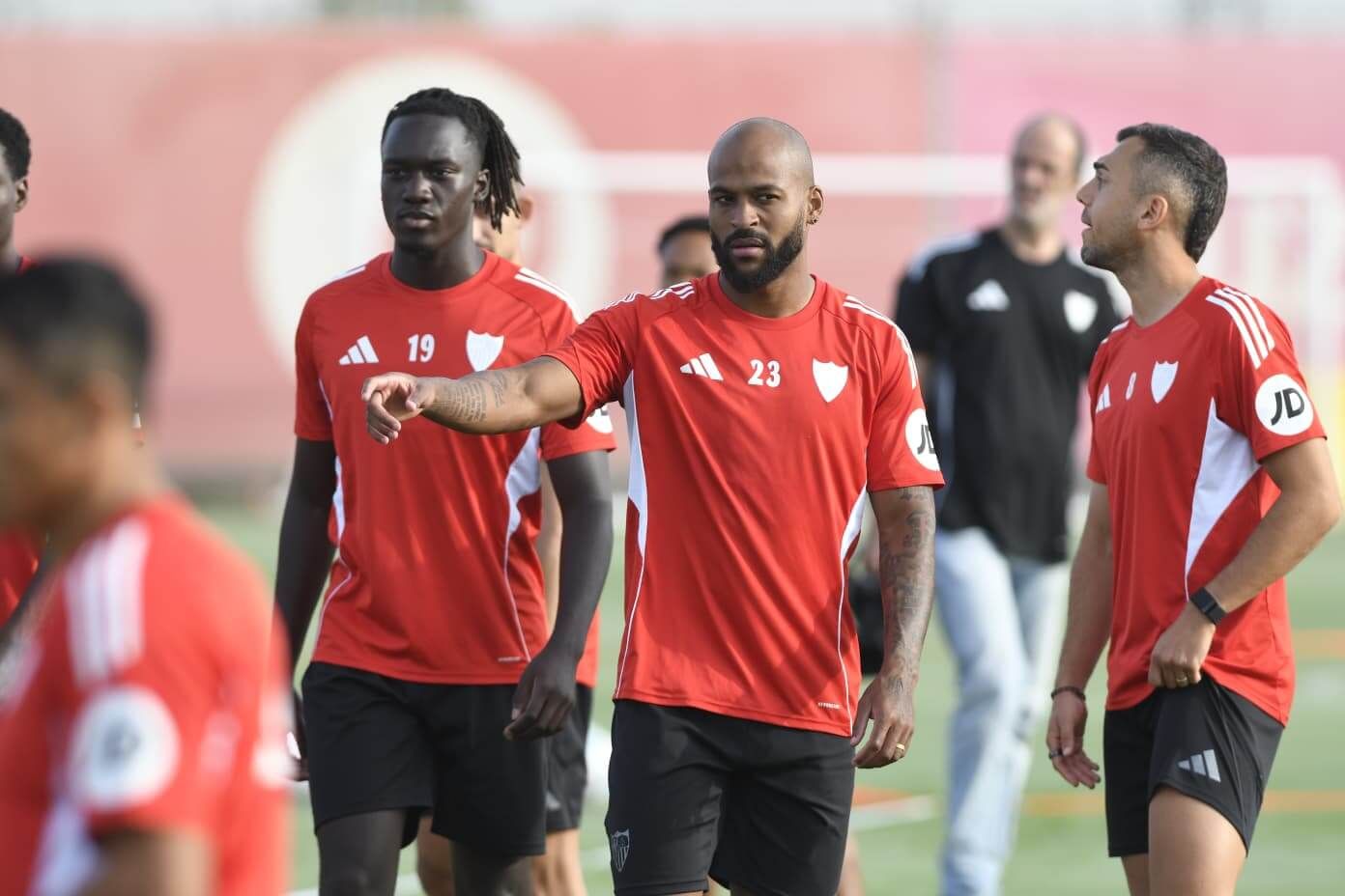  Marcao y Batista Mendy, en el entrenamiento de este miércoles.