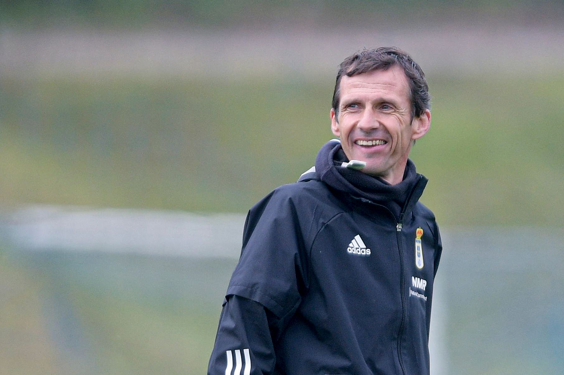 José Ángel Ziganda sonríe durante un entrenamiento.