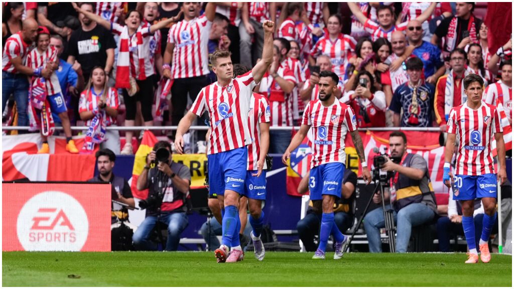 Sorloth pone el 2-2 en el Metropolitano. (EFE)