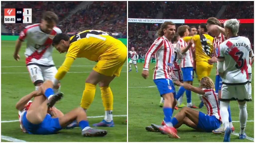 El agarrón de Koke ha venido precedido de la acción de Batalla con Marcos Llorente y Pablo Barrio