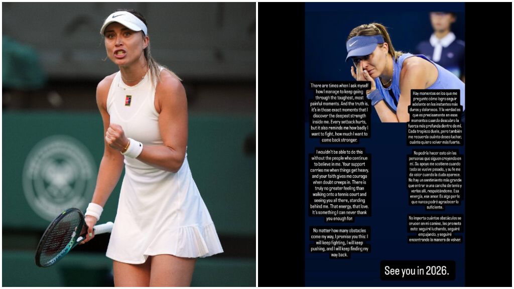  El mensaje de Paula Badosa anunciando su vuelta al tenis en 2026 (foto: Instagram Paula Badosa).