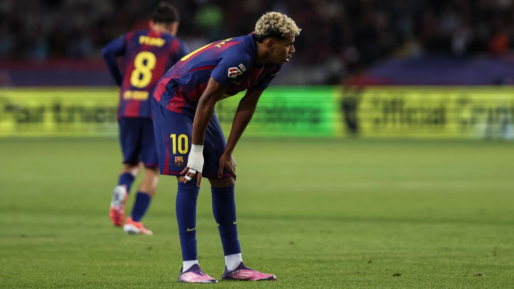 Lamine Yamal, cansado ante la Real Sociedad (Europa Press)