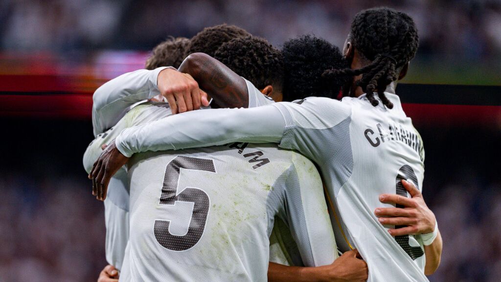  El Real Madrid celebra un gol en el Clásico