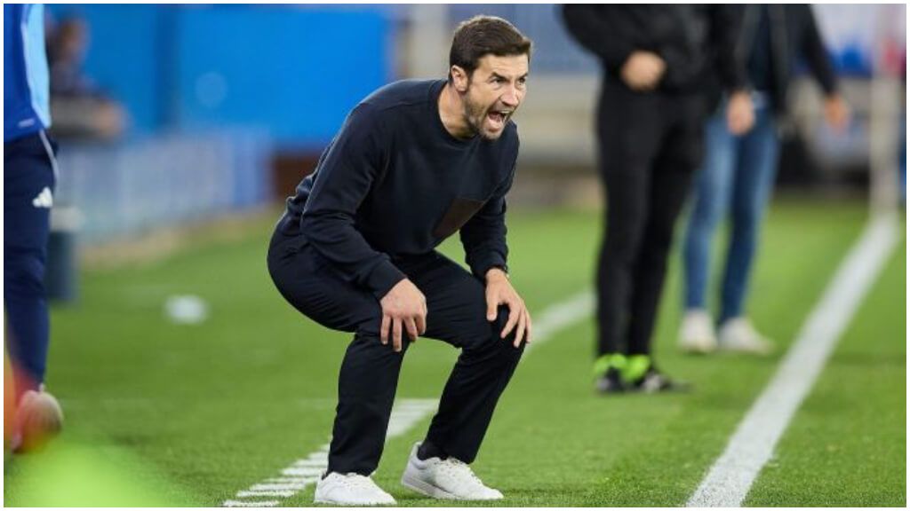  Gabi Fernández, durante el Mirandés - Real Zaragoza. (LaLiga Hypermotion)