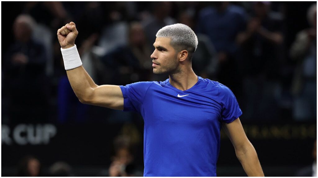 Carlos Alcaraz, en su debut en la Laver Cup 2025. (@carlosalcaraz)