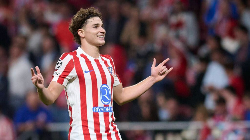 Julián Álvarez celebra un gol en la Champions (Cordon Press)