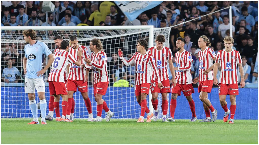  El Atlético de Madrid celebra el gol ante el Celta de Vigo (EFE)